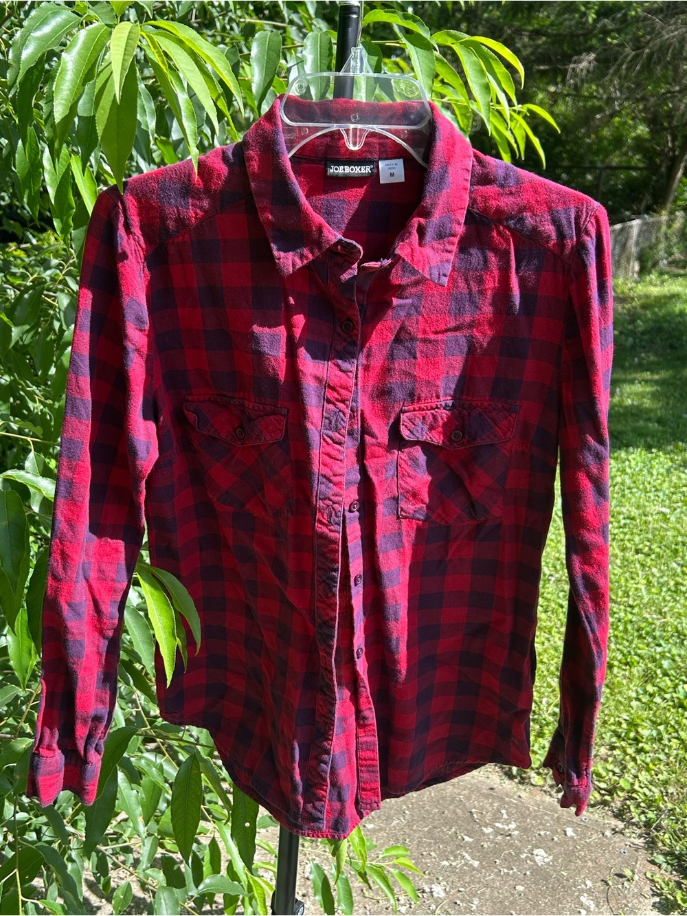 Joe Boxer Red and Black Buffalo Plaid Button-Up Shirt